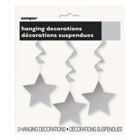 Décoration Swirl Star Silver | 3 pièces