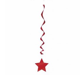 Decoratie swirl ster rood | 3 stuks Decoratie swirl ster rood | 3 stuks