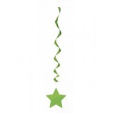 Decoratie swirl ster limegroen | 3 stuks