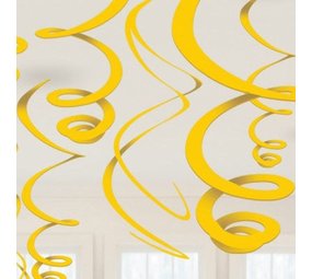 Decoratie swirl geel | 12 stuks Decoratie swirl geel | 12 stuks