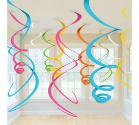 Décoration tourbillonneuse multi-couleurs 12 pièces