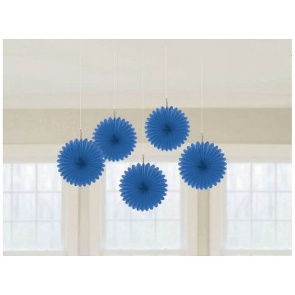 Mini waaiers blauw | 5 stuks