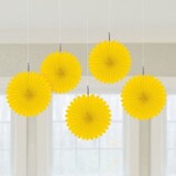 Mini fans yellow | 5 pieces