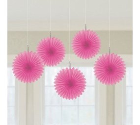 Mini waaiers roze | 5 stuks