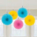 Mini waaiers multikleur blauw 5 stuks Mini waaiers multikleur blauw 5 stuks