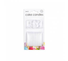 Globos Nordic Weiße Kuchenkerzen 24 Stücke - 12 Halter