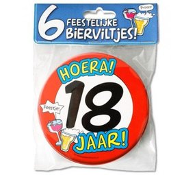 Tapis de bière 18 ans 6 morceaux Tapis de bière 18 ans 6 morceaux