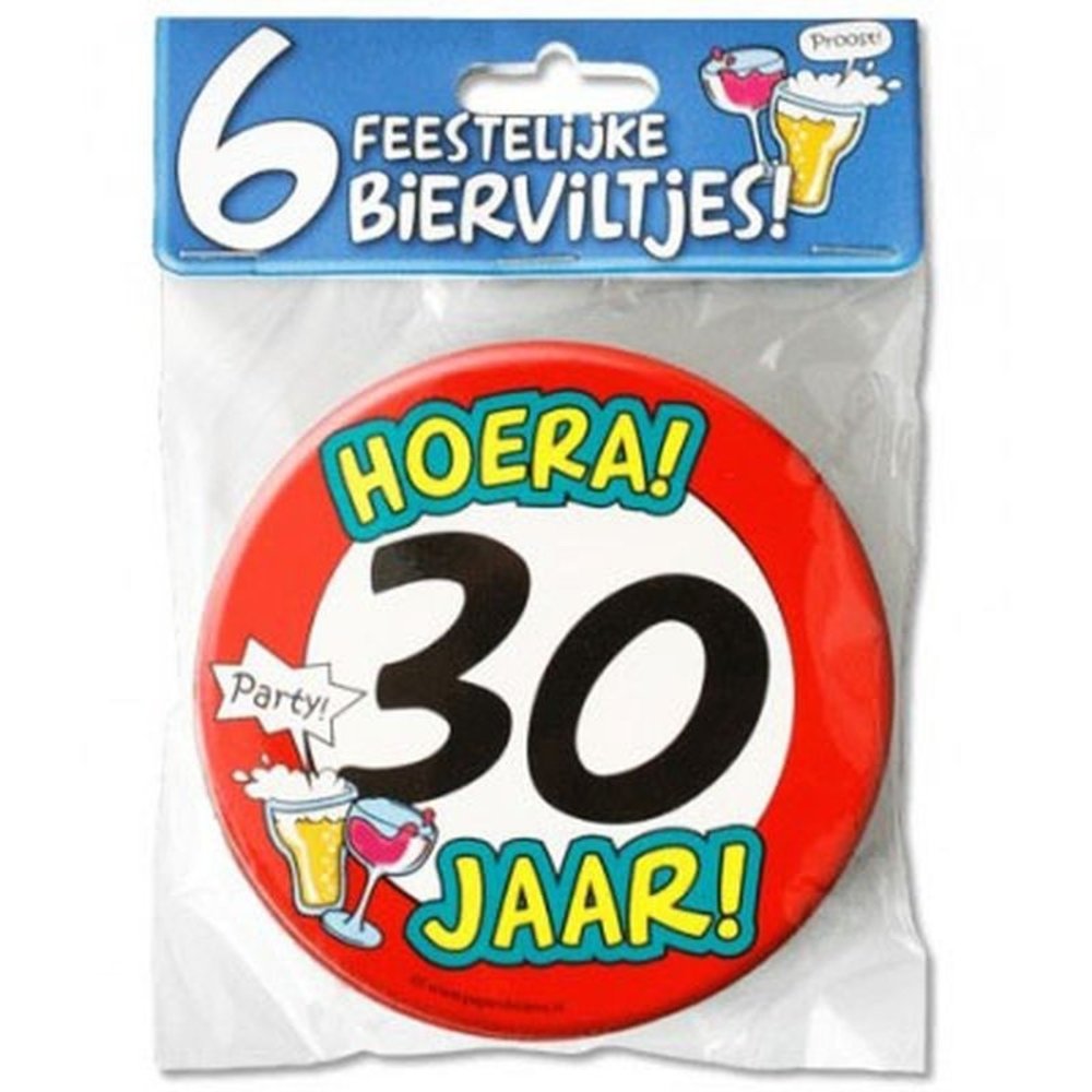 Biermatten Hurra 30 Jahre | 6 Stück Biermatten Hurra 30 Jahre | 6 Stück