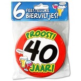 Bierviltjes 40 jaar | 6 stuks