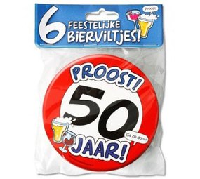 Paper Dreams Tapis de bière 50 ans 6 morceaux Paper Dreams Tapis de bière 50 ans 6 morceaux