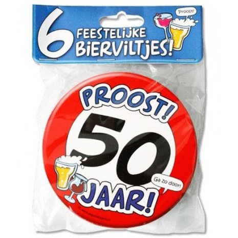 Paper Dreams Beer mats 50 years 6 pieces