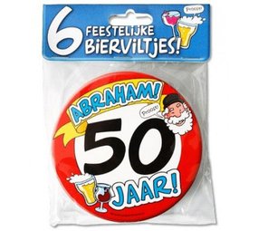 Paper Dreams Biermatten Abraham 50 Jahre | 6 Stück