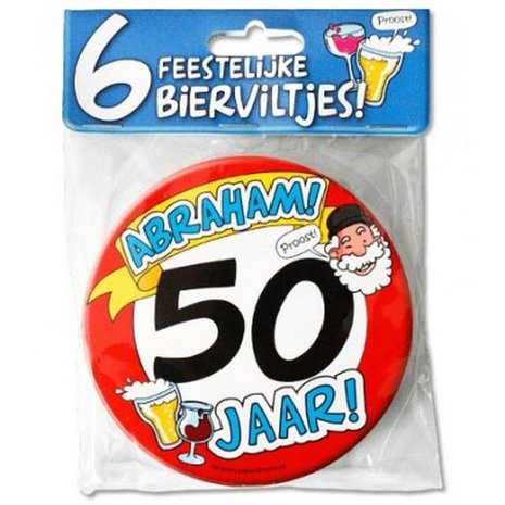 Paper Dreams Beer mats Abraham 50 years | 6 pieces