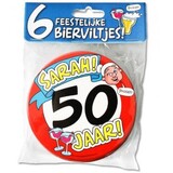 Paper Dreams Beer mats Sarah 50 years | 6 pieces Paper Dreams Beer mats Sarah 50 years | 6 pieces