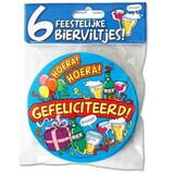 Bierviltjes GEFELICITEERD | 6 stuks Bierviltjes GEFELICITEERD | 6 stuks