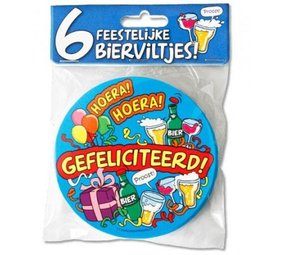 Bierviltjes GEFELICITEERD | 6 stuks