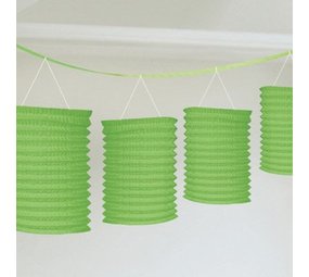 Slinger met lampionnen limegroen | 8 stuks Slinger met lampionnen limegroen | 8 stuks
