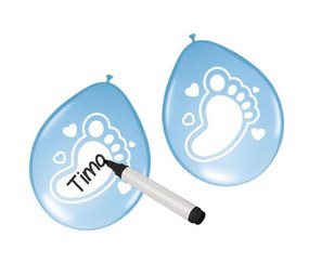 Ballon schrijfbaar baby boy blauw | 6 stuks Ballon schrijfbaar baby boy blauw | 6 stuks