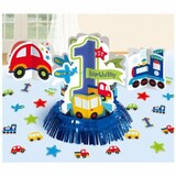 Tafeldecoratie set 1 jaar voertuigen Happy Birthday Tafeldecoratie set 1 jaar voertuigen Happy Birthday