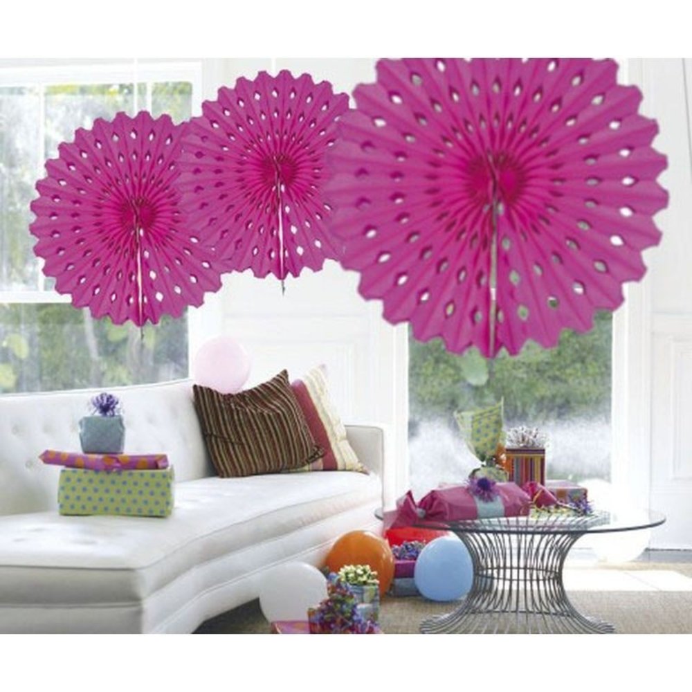 Folat Honeycomb waaier magenta | 45cm