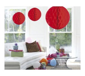 Ballon de nid d'abeille maxi rouge | 50cm