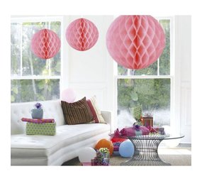 Balle en nid d'abeille maxi léger rose 50cm | par unité Balle en nid d'abeille maxi léger rose 50cm | par unité