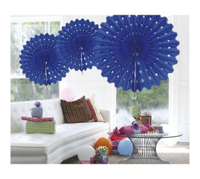 Honeycomb waaier blauw 45cm | per stuk Honeycomb waaier blauw 45cm | per stuk