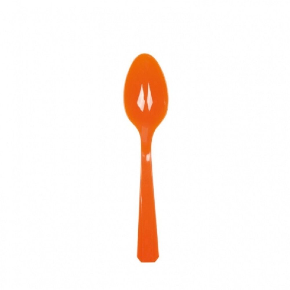 Spoon plastic orange | 10 pieces