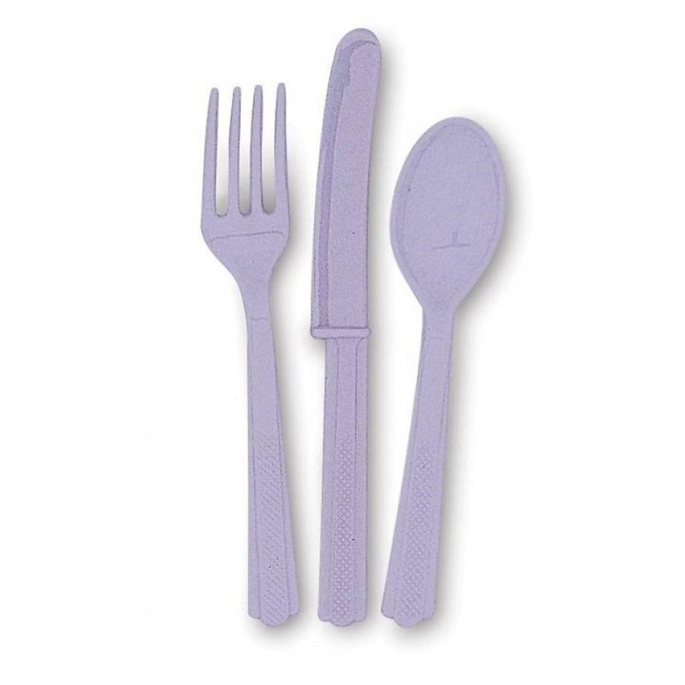 Unique Party Cutlery Lavender - Lila 18 -piece