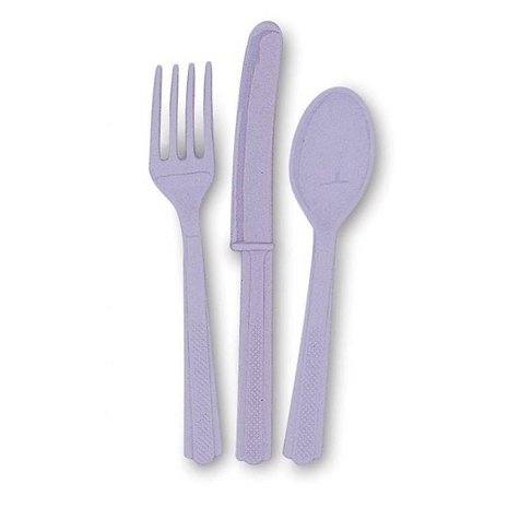 Unique Party Cutlery Lavender - Lila 18 -piece