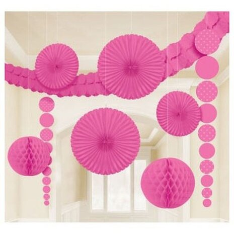 Decoratie set donkerroze 9-delig Decoratie set donkerroze 9-delig