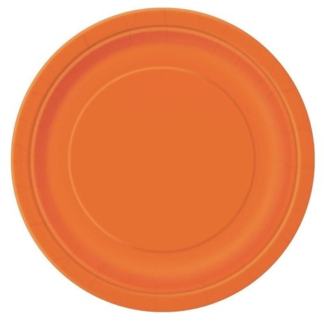 Unique Party Bord oranje 23cm | 16 stuks Unique Party Bord oranje 23cm | 16 stuks
