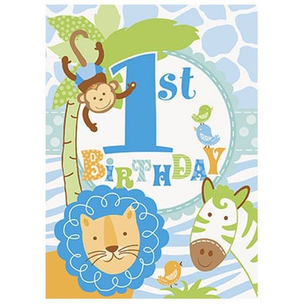 Invitation 1 an Safari Boy 8 pièces Invitation 1 an Safari Boy 8 pièces