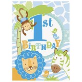 Uitnodiging 1 jaar Safari Boy 8 stuks Uitnodiging 1 jaar Safari Boy 8 stuks