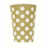 Beker goud met witte stippen 260ml | 6 stuks