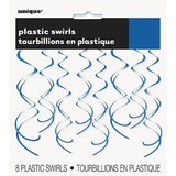 Dekoration einzigartige Wirbel Royal Blue 65 cm | 8 Stücke