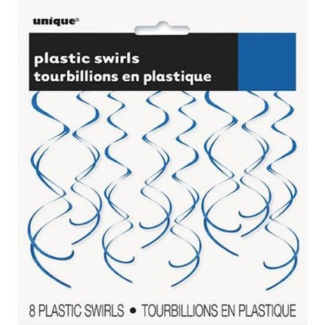 Decoration Unique Swirl Royal Blue 65cm | 8 pieces