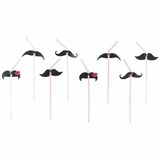 Straws Mustache - Mustache Pink 8 pieces