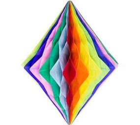 Folat Honeycomb Diamant multi kleuren 30cm Folat Honeycomb Diamant multi kleuren 30cm