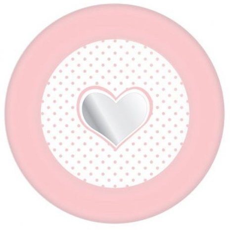 Plate Baby Girl With Heart 18cm | 8 pieces
