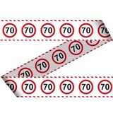 Sales ribbon traffic sign 70 years