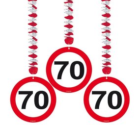 Decoration spiral traffic sign 70 years