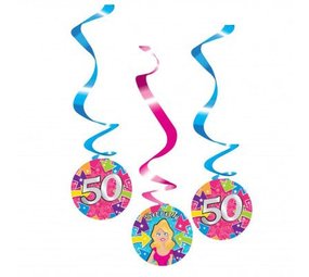 Decoratie swirl Hot Sarah 3 stuks