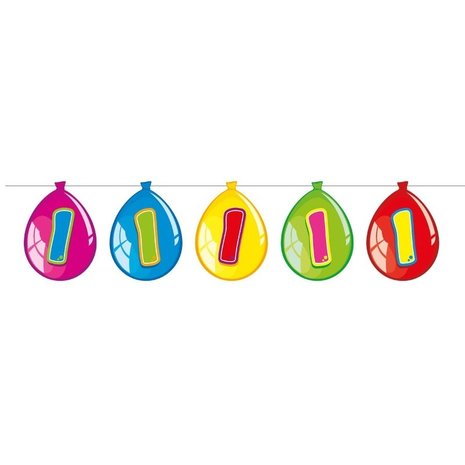 Flag -Linie Slingerballon Form 1 Jahr | 10 Meter Flag -Linie Slingerballon Form 1 Jahr | 10 Meter