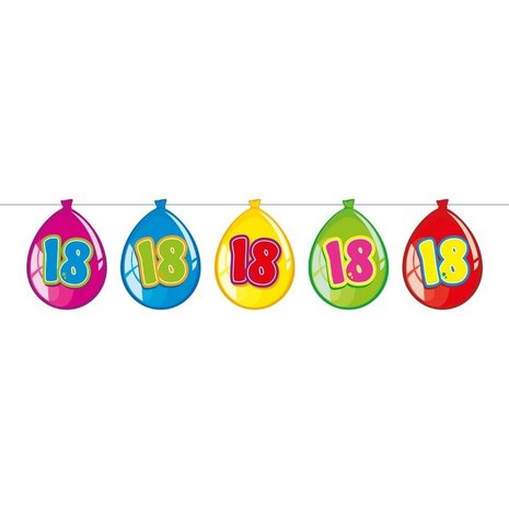 Flag -Linie Slingerballon Form 18 Jahre | 10 Meter