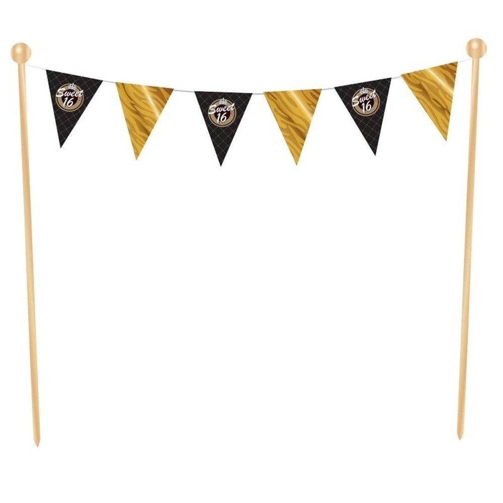 Cake decoration Sweet 16 black-gold Cake decoration Sweet 16 black-gold
