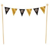 Taartdecoratie Sweet 16 zwart-goud Taartdecoratie Sweet 16 zwart-goud