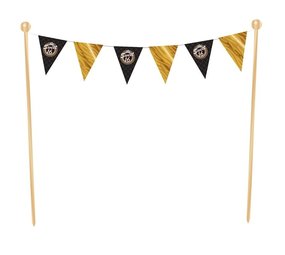 Taartdecoratie Sweet 16 zwart-goud Taartdecoratie Sweet 16 zwart-goud