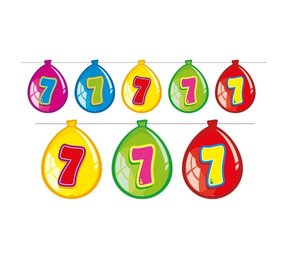 Vlaggenlijn slinger Ballonvorm 7 jaar | 10 meter Vlaggenlijn slinger Ballonvorm 7 jaar | 10 meter