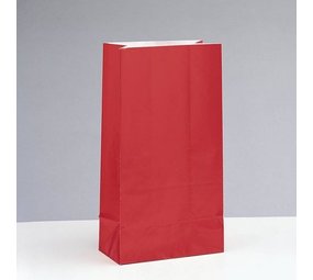 Unique Party Party bag red paper 14x26cm | 12 pieces Unique Party Party bag red paper 14x26cm | 12 pieces